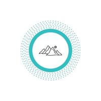 mountain. landscape. hill. nature. sun Line Icon. Vector isolated illustration