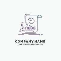Analysis. analytics. business. financial. research Purple Business Logo Template. Place for Tagline vector