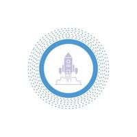 Rocket. spaceship. startup. launch. Game Glyph Icon. Vector isolated illustration