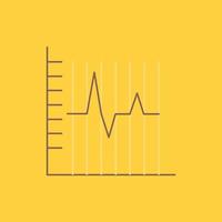 progress. report. statistics. patient. recovery Flat Line Filled Icon. Beautiful Logo button over yellow background for UI and UX. website or mobile application vector