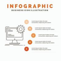 Internet. layout. page. site. static Infographics Template for Website and Presentation. Line Gray icon with Orange infographic style vector illustration