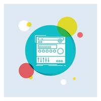 rack. component. module. sound. studio White Glyph Icon colorful Circle Background vector