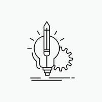 Idea. insight. key. lamp. lightbulb Line Icon. Vector isolated illustration