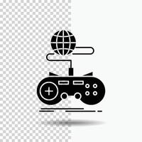 Game. gaming. internet. multiplayer. online Glyph Icon on Transparent Background. Black Icon vector