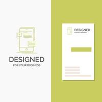 Business Logo for frontend. interface. mobile. phone. developer. Vertical Green Business .Visiting Card template. Creative background vector illustration