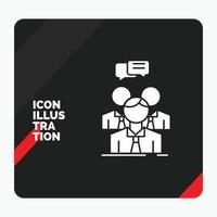 Red and Black Creative presentation Background for group. business. meeting. people. team Glyph Icon vector