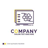 Company Name Logo Design For Game. strategic. strategy. tactic. tactical. Purple and yellow Brand Name Design with place for Tagline. Creative Logo template for Small and Large Business. vector