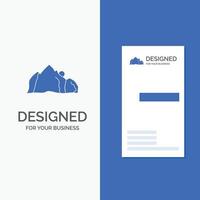 Business Logo for hill. landscape. nature. mountain. scene. Vertical Blue Business .Visiting Card template. vector