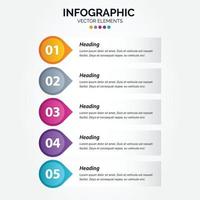 Vector Vertical Infographic arrow design with 5 options or steps. Vertical Infographic for business concept