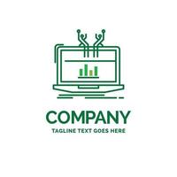 Analysis. analytical. management. online. platform Flat Business Logo template. Creative Green Brand Name Design.