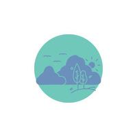 mountain. landscape. hill. nature. tree Glyph Icon. vector