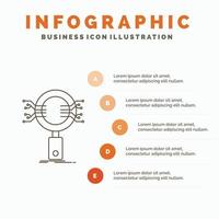 Analysis. Search. information. research. Security Infographics Template for Website and Presentation. Line Gray icon with Orange infographic style vector illustration