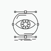 visualize. conception. monitoring. monitoring. vision Line Icon. Vector isolated illustration