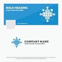 Blue Business Logo Template for Function. instruction. logic. operation. meeting. Facebook Timeline Banner Design. vector web banner background illustration