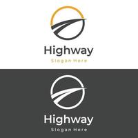 plantilla de diseño de logotipo autopista, ruta de carretera asfaltada, tráfico. El logotipo puede ser para negocios, letreros, empresas. vector