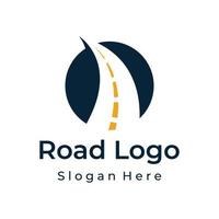 plantilla de diseño de logotipo autopista, ruta de carretera asfaltada, tráfico. El logotipo puede ser para negocios, letreros, empresas. vector