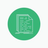 Code. coding. doc. programming. script White Line Icon in Circle background. vector icon illustration
