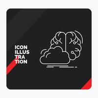 Red and Black Creative presentation Background for brainstorming. creative. idea. innovation. inspiration Line Icon vector