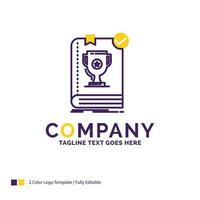 Company Name Logo Design For 554. Book. dominion. leader. rule. rules. Purple and yellow Brand Name Design with place for Tagline. Creative Logo template for Small and Large Business. vector