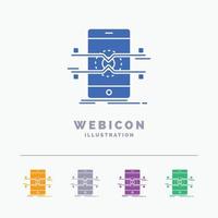 Api. interface. mobile. phone. smartphone 5 Color Glyph Web Icon Template isolated on white. Vector illustration