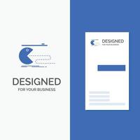 Business Logo for Character. computer. game. gaming. pacman. Vertical Blue Business .Visiting Card template. vector