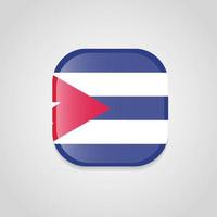 Cuba Flag Design Round Button vector