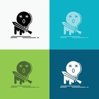 Death. frag. game. kill. sword Icon Over Various Background. glyph style design. designed for web and app. Eps 10 vector illustration