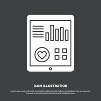 monitoring. health. heart. pulse. Patient Report Icon. glyph vector symbol for UI and UX. website or mobile application