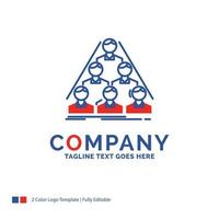 Company Name Logo Design For team. build. structure. business. meeting. Blue and red Brand Name Design with place for Tagline. Abstract Creative Logo template for Small and Large Business. vector