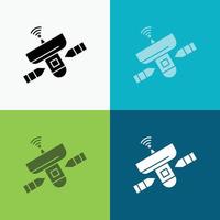 satellite. antenna. radar. space. Signal Icon Over Various Background. glyph style design. designed for web and app. Eps 10 vector illustration