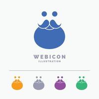 moustache. Hipster. movember. santa. Beared 5 Color Glyph Web Icon Template isolated on white. Vector illustration