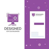 Business Logo for Command. computer. function. process. progress. Vertical Purple Business .Visiting Card template. Creative background vector illustration