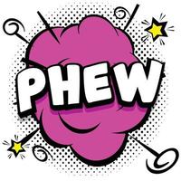 phew Comic bright template with speech bubbles on colorful frames vector