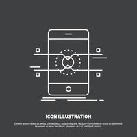 Api. interface. mobile. phone. smartphone Icon. Line vector symbol for UI and UX. website or mobile application