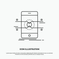 API. interfaz. móvil. teléfono. icono de teléfono inteligente. símbolo gris vectorial de línea para ui y ux. sitio web o aplicación móvil vector