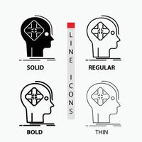 Advanced. cyber. future. human. mind Icon in Thin. Regular. Bold Line and Glyph Style. Vector illustration