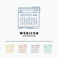 Control. controller. midi. studio. sound 5 Color Line Web Icon Template isolated on white. Vector illustration