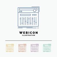 Control. controller. midi. studio. sound 5 Color Line Web Icon Template isolated on white. Vector illustration