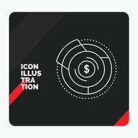 Red and Black Creative presentation Background for Balance. budget. diagram. financial. graph Line Icon vector