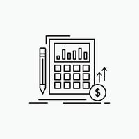 Calculation. data. financial. investment. market Line Icon. Vector isolated illustration