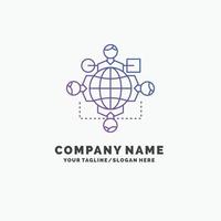 Function. instruction. logic. operation. meeting Purple Business Logo Template. Place for Tagline vector