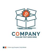 upload. performance. productivity. progress. work Logo Design. Blue and Orange Brand Name Design. Place for Tagline. Business Logo template. vector