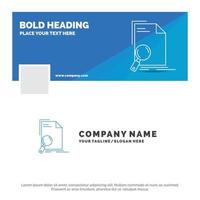 Blue Business Logo Template for Analysis. document. file. find. page. Facebook Timeline Banner Design. vector web banner background illustration