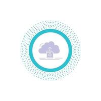 cloud. upload. save. data. computing Glyph Icon. Vector isolated illustration