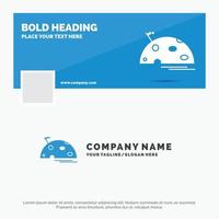 Blue Business Logo Template for planet. space. moon. flag. mars. Facebook Timeline Banner Design. vector web banner background illustration