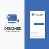 Business Logo for design. Graphic. Tool. Software. web Designing. Vertical Blue Business .Visiting Card template. vector