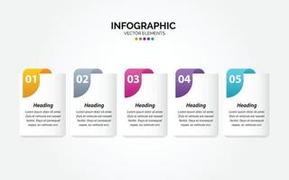 diseño de línea delgada de infografía horizontal vectorial con iconos y 5 opciones o pasos. infografía horizontal para el concepto de negocio. se puede utilizar para banner de presentaciones. diseño de flujo de trabajo vector