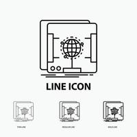 3d. dimensional. holographic. scan. scanner Icon in Thin. Regular and Bold Line Style. Vector illustration