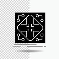 Data. infrastructure. network. matrix. grid Glyph Icon on Transparent Background. Black Icon vector