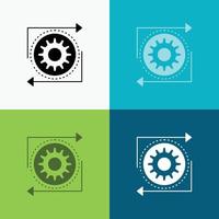 Business. gear. management. operation. process Icon Over Various Background. glyph style design. designed for web and app. Eps 10 vector illustration